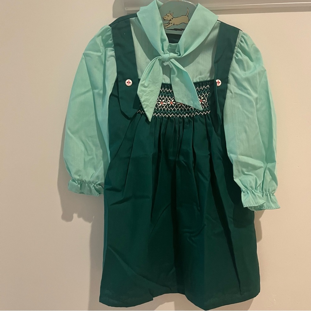 Vintage Polly Flinders Hand Smocked dress 4T